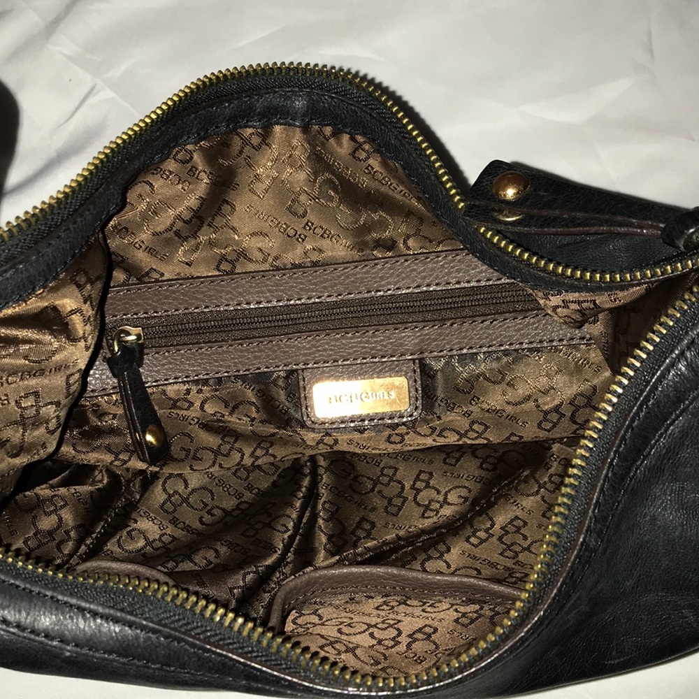 BCBGirls Black Leather Strap Purse - Picture 5 of 9